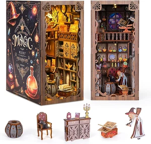 Book Nook Kit for Adults, DIY Miniature Dollhouse Booknook Kit with Led Light, 3 - Picture 1 of 7
