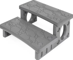 2-Step Spa Hot Tub Deck Steps Entry Exit Gray Designed for Straight or Curved - Picture 1 of 5