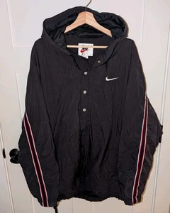 Chaqueta Pullover Retro Swoosh Para Hombres XL Negra Anorak De Colección Años 90 Nike  - Imagen 1 de 13