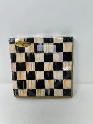 Mackenzie-Childs Courtly Check luncheon Paper Napkins Pack of 20 Black White Gol