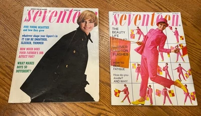 Lot of 2 Vintage Seventeen Magazines June, & October 1967 Fashion Issues! Used! Foto 1 de 4