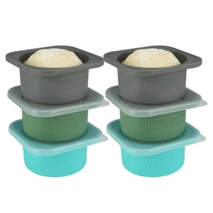 Stackable Silicone Pizza Dough Proofing Containers with Lids-500ml portion-6p... - Picture 1 of 7