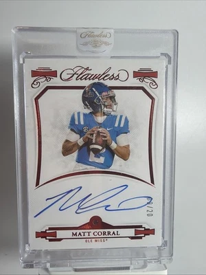 Matt Corral 2022 Panini Flawless Collegiate Ruby /20 Ole Miss Auto Autograph - Image 1 of 2