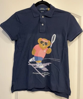 Polo Ralph Lauren Women’s Tennis Bear Polo Shirt US Open Navy Custom Sz XS NWT - Image 1 of 4