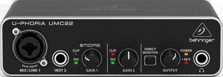 Behringer U-PHORIA UMC22 USB Audio Interface - Schwarz
