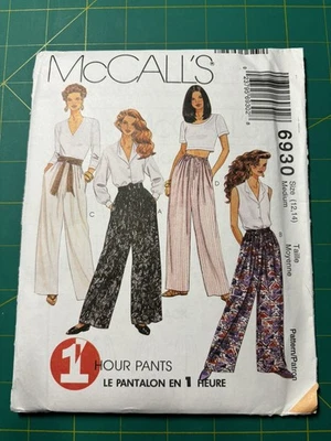 Pantalones sin cortar McCall's patrón de costura 6930 Misses talla 12-14 SIN CORTAR Foto 1 de 4