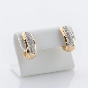 0.50ct Diamond Hoop Earrings in 14K Yellow and White Gold - Picture 1 of 7
