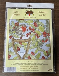 Bothy Fäden gezählt Kreuzstich Set Weihnachten Garten 25x25cm Vogel Zweig - Bild 1 von 5