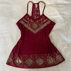 Y2K Vintage No Boundaries Pailletten Tank Top Medium (5-7) - Bild 1 von 5