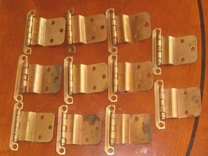 Vintage 1960s STANLEY Antique Copper plate 3/8" Inset 1 1 cabinet hinges nos - Picture 1 of 6