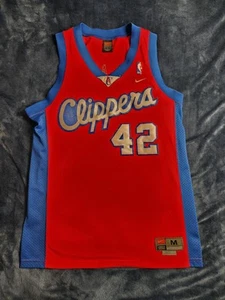 VTG Elton Brand Los Angeles Clippers Nike Team Jersey #42 Mens Medium Red Blue - Picture 1 of 9
