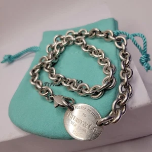 Tiffany & Co. Return To Tiffany Round Tag Doppelkette Armband 7,5" Double 15" - Bild 1 von 8