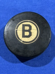 Vintage 1968 Boston Bruins Art Ross Converse Rubber Back Game Hockey Puck NHL - Picture 1 of 5