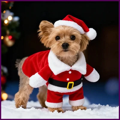 Fantasia de Natal fofa para cachorros pequenos gatos Yorkie cosplay - Imagem 1 de 4