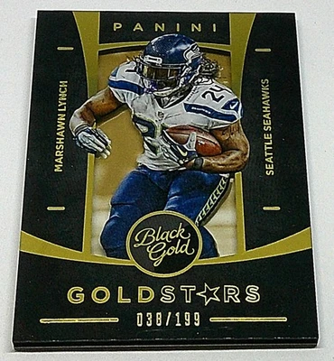 2015 Marshawn Lynch Black Gold - Gold Stars card #GOS-7 038/199 - Image 1 of 2