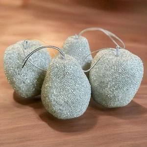 De colección 4 adornos de árbol de Navidad con cuentas de imitación manzana pera fruta azucarada - Imagen 1 de 6