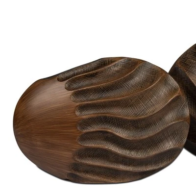 Dekvase HOLZOPTIK oval H. 25cm braun mit Relief Kunststein Formano H25 - Bild 1 von 2