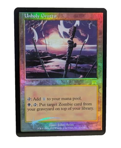 Unholy Grotto Foil Onslaught Holo Magic The Gathering MTG Card NEAR MINT Land - Picture 1 of 13