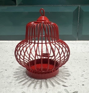 Miniatur Puppenhaus rund rot Metall Vogelkäfig für 1:12 - Bild 1 von 7