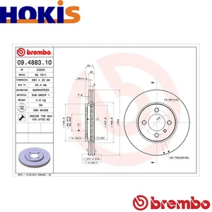 2x BRAKE DISC 09.4883.10 FOR BMW Z1/Roadster M20B20 2.0L M20B25 2.5L M21D24 2.4L - Picture 1 of 9