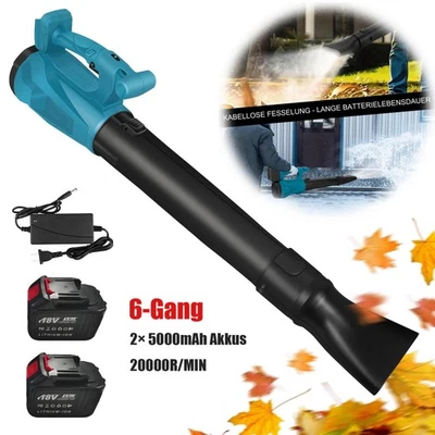 6 Speed Cordless Leaf Blower Blower Leaf Blower Blower With 2x Battery For 18V Makita - Image 1 of 4