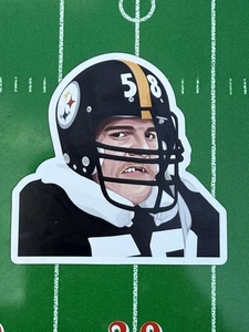 Pegatina deportiva de fútbol retro #58 Linebacker Gridiron deportiva negra amarilla coleccionable - Imagen 1 de 1