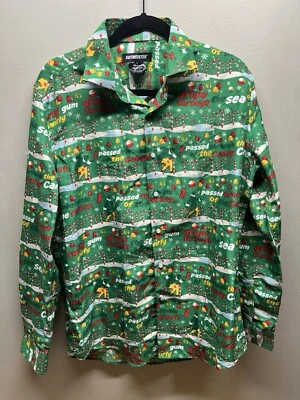 Suitmeister shirt  Mens large  Elf  ugly Christmas Party Holiday Button Down - Image 1 of 4