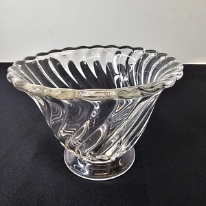 Ciotola maionese vintage metà secolo colonia Fostoria trasparente pesante vortice cristallo USA - Foto 1 di 10