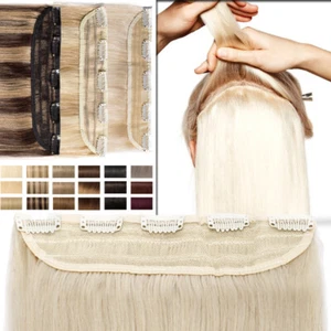 Extensiones de cabello humano con clip Remy 100% real de una pieza 3/4 cabeza completa - Imagen 1 de 31