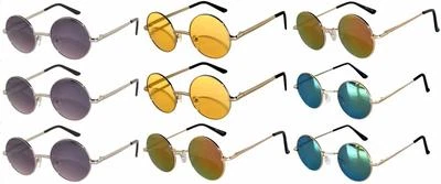 Gafas de sol redondas retro 9 pares mezcla #2 lentes de colores color marco de metal 43 mm Foto 1 de 4