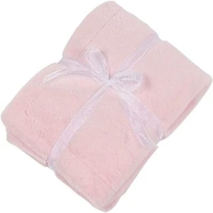 London Bridge Soft Pink Fur Baby Blanket by Maison Chic - Picture 1 of 3