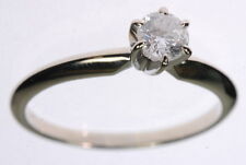 Ladies 14K White Gold Diamond Solitaire Engagement Estate Ring J250154