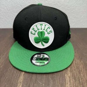 New Era Boston Celtics Basic Classic Logo Black/Green/Grey 9FIFTY Snapback Hat - Picture 1 of 10