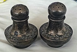 Antique Sterling Silver Salt and Pepper Shakers by Shreve and Co, San Francisco - Picture 1 of 20