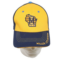 Milwaukee Brewers Hat Cap Adjustable Blue Yellow Miller Lite Beerpen SGA City 