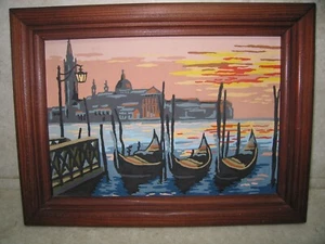 Gemälde von Venedig Malen nach Zahlen fertig gemalt mit Rahmen -24cm/17cm (684) - Bild 1 von 8