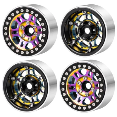 AXSPEED AlUM 1,9 Regenbogen Beadlock Räder Radfelge für 1/10 RC SCX10 TRX4 etc - Bild 1 von 4