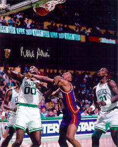 Boston Celtics Robert Parish  autographed 8x10  Action photo vs Dennis Rodman *