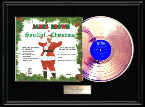 JAMES BROWN CHRISTMAS  XMAS  ALBUM  RARE FRAMED LP GOLD RECORD FRAME - Image 1 of 1