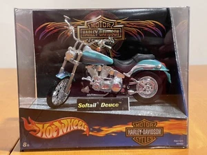 NEW 2001 Harley Davidson Hot Wheels Softail Deuce 1:18 Scale Die-Cast Motorcycle - Picture 1 of 8