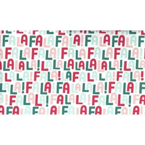 Hallmark Wrapping Paper Christmas Fa La La White Paper Roll 35 sq ft Holiday Gif - Picture 1 of 4