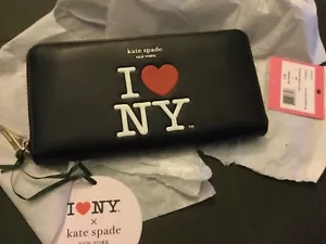 Kate Spade I ❤️NY X Kate Spade Leather Zip Around Wallet NWT $198 Orig Wrap - Picture 1 of 4