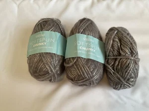 Sirdar Softspun Chunky Yarn -2 x 50gBalls plus 24g Part Ball -Shade 0581 - Grey - Picture 1 of 7
