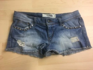 Charlotte Russe blaue kurze Jeansshorts abgeschnittenes Bein abgenutzt Damengröße 6 - Bild 1 von 6