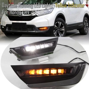LED Daytime Running Light Turn Indicator Fog Lamp Bumper For Honda CRV 17-18 - Picture 1 of 11