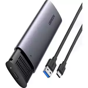 SSD-Gehäuse mit USB-C-Kabel 0,5 m M.2 B-Key SATA 3.0 5Gbps Ugreen Gehäuse Grau - Zdjęcie 1 z 12