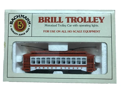 Bachmann HO Scale Market Street Lighted Brill Trolley Streetcar - Image 1 of 4