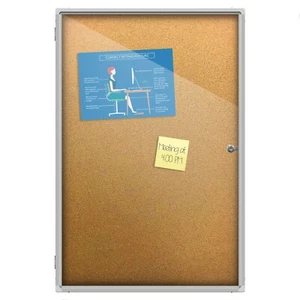 Enclosed Cork Bulletin Board 24x36 Works As Trading Card Display Case - Picture 1 of 5