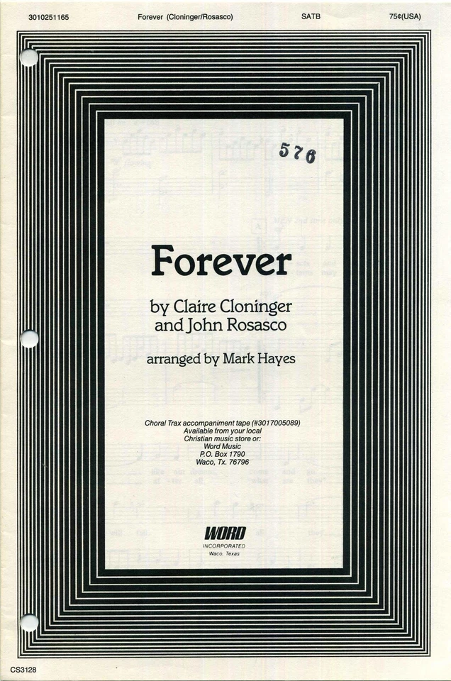 Forever SATB Sheet Music with Piano Accompaniment - Image 1 of 1