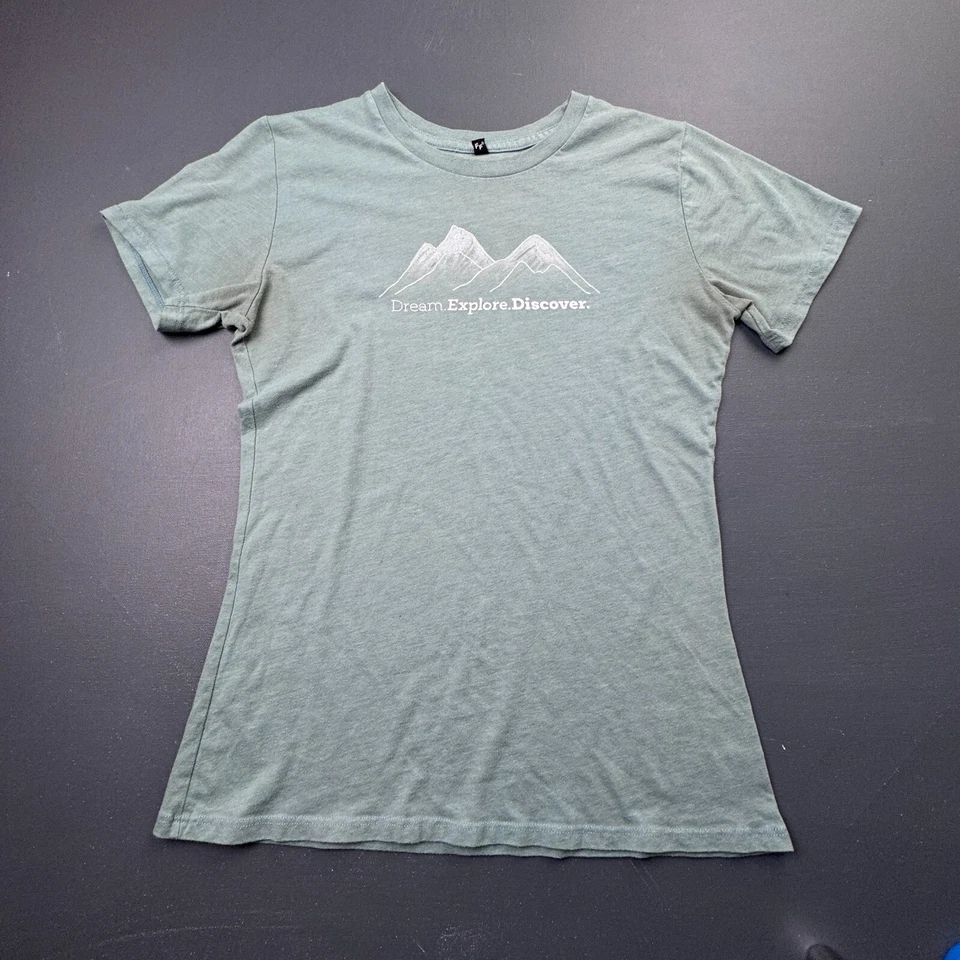 Camiseta para mujer REI Dream Explore Discover talla L verde manga corta gráfica Foto 1 de 4